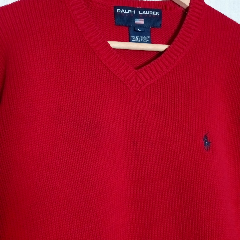 Ralph Lauren Polo Sport Cotton V-Neck Sweater - Picture 3 of 11